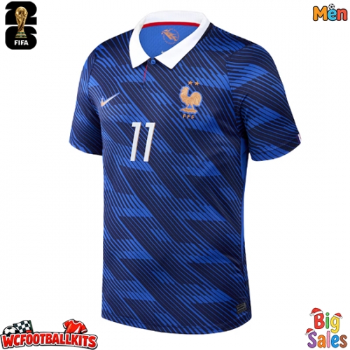 France Michael Olise #11 Replica Home Stadium Shirt World Cup 2026 Short Sleeve